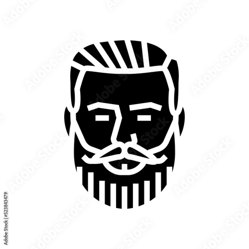 imperial beard hair style glyph icon vector illustration