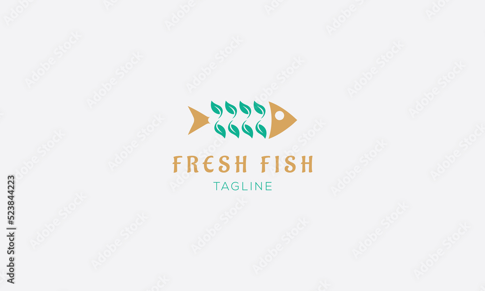 Fresh Fish Restaurant logo Design Vector Template