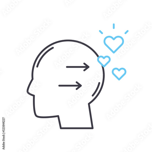 open minded personality line icon, outline symbol, vector illustration, concept sign