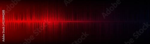Panorama Black and Red Digital Sound Wave Background