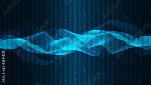 Waving Sound Wave Background,technology and earthquake wave diagram concept,design for music studio and science,Vector Illustration.