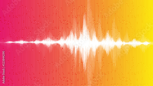 Pink and Yellow Sound Wave Background