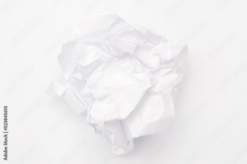 Paper trash on white background