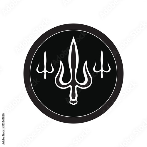 Spear triden logo vector icon design photo