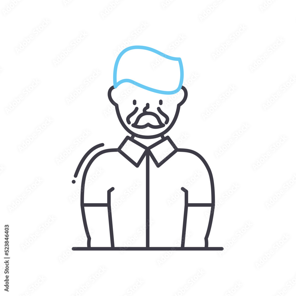 grandfather line icon, outline symbol, vector illustration, concept sign