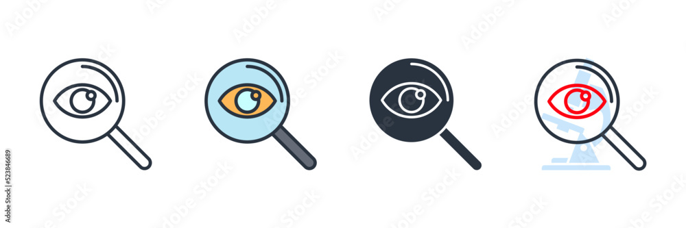 explore search icon logo vector illustration. vision on magnifying glass symbol template for graphic and web design collection explore search icon logo vector illustration. vision on magnifying glass symbol template for graphic and web design collection