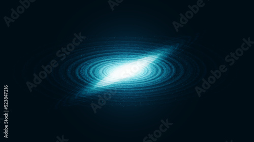 Blue Light Spiral Black hole on Galaxy background with Milky Way spiral,Universe and starry concept desig,vector