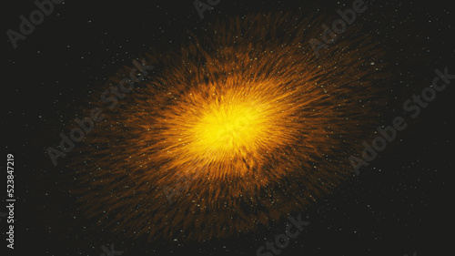 Orange interstella on Galaxy background with Milky Way spiral,Universe and starry concept design,vector