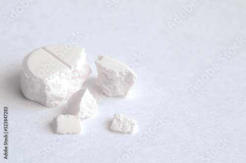 Close-up pills lying on the table