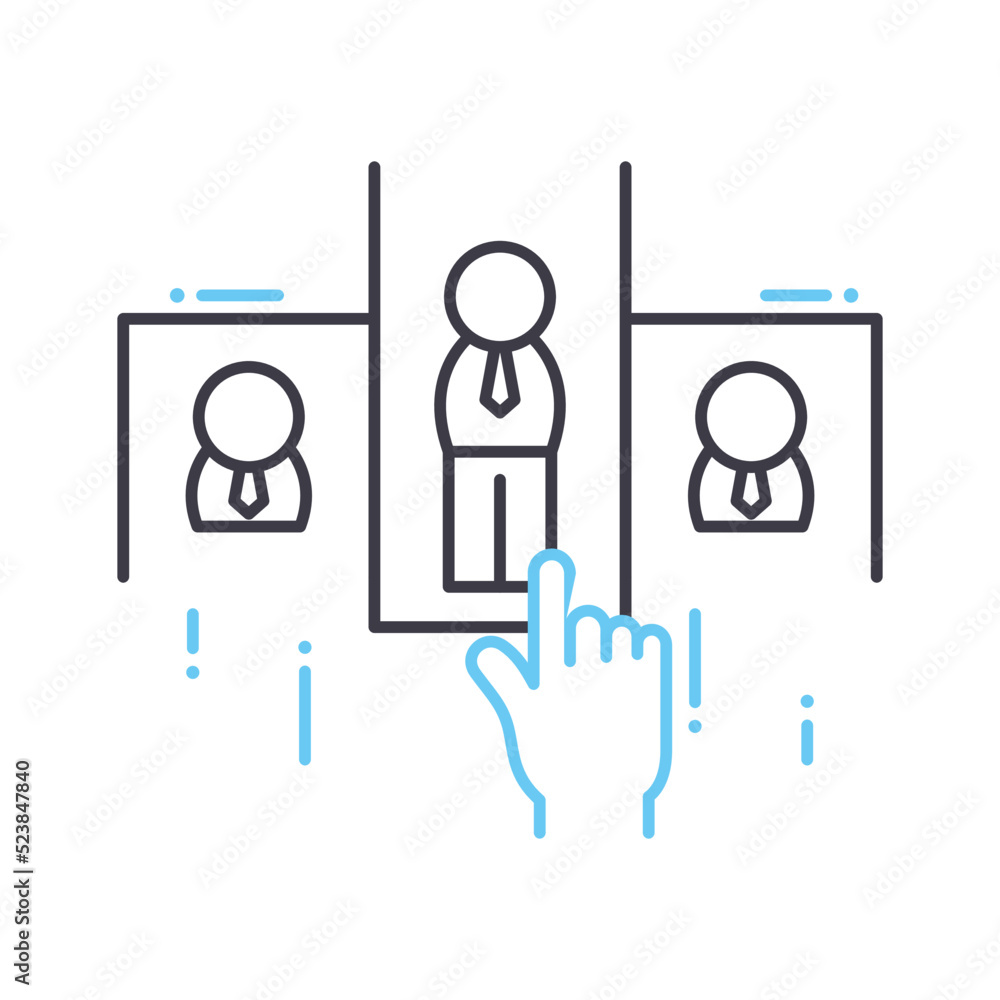 staff planning line icon, outline symbol, vector illustration, concept sign staff planning line icon, outline symbol, vector illustration, concept sign