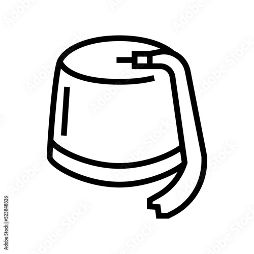 fez hat cap line icon vector illustration