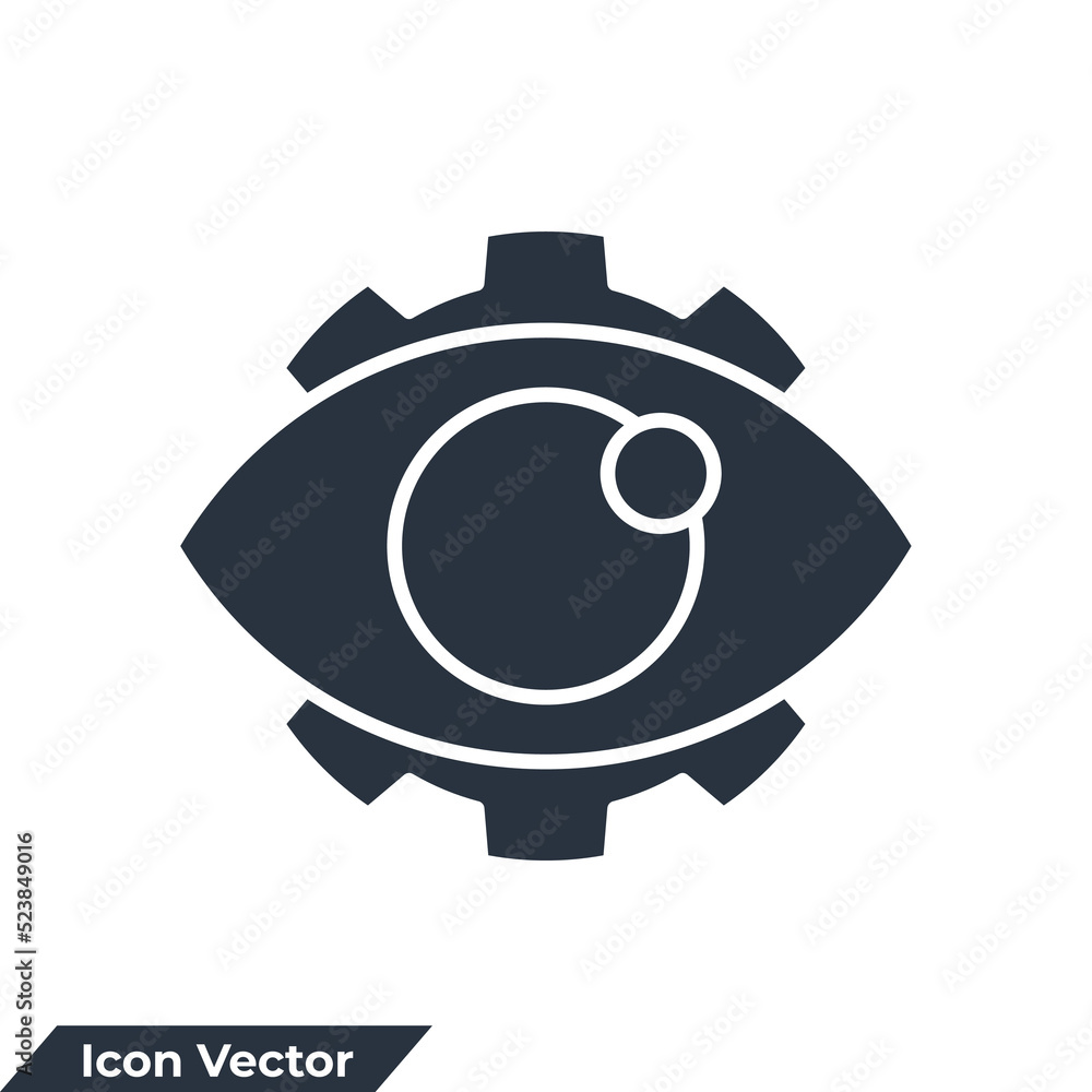 vision icon logo vector illustration. Eye gear symbol template for graphic and web design collection vision icon logo vector illustration. Eye gear symbol template for graphic and web design collection