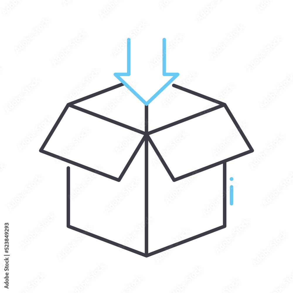 package process line icon, outline symbol, vector illustration, concept sign package process line icon, outline symbol, vector illustration, concept sign