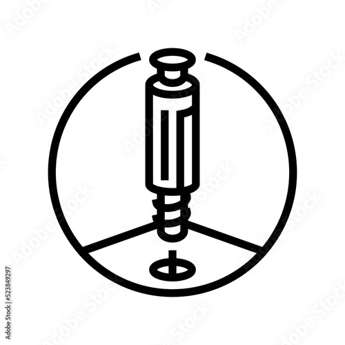 insert metal screw assembly furniture line icon vector illustration