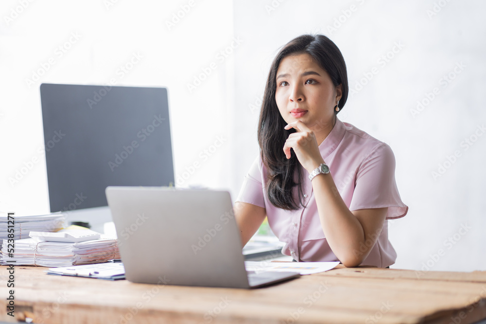 Business Documents, Auditor business Asian woman checking searching document legal prepare paperwork report analysis TAX time, accountant Documents data contract partner deal in the workplace.
