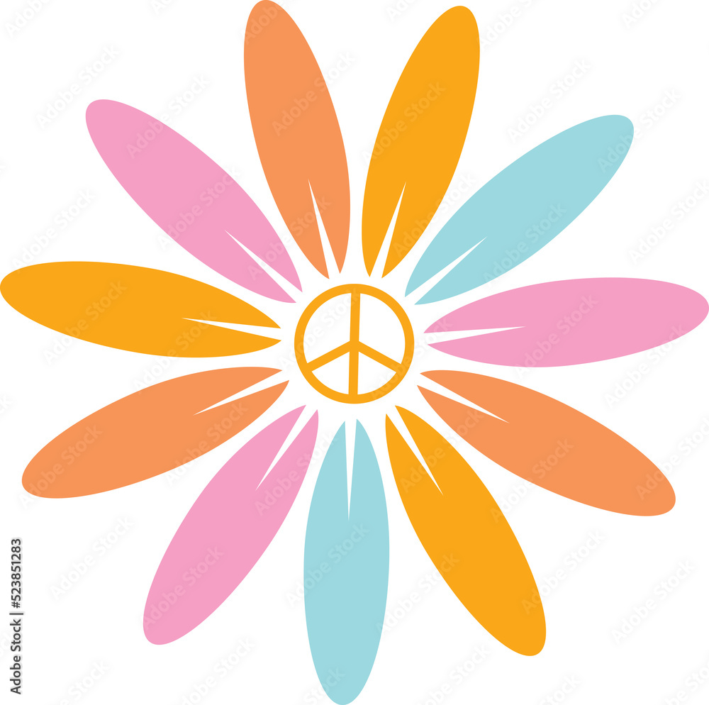 70s groovy retro print with hippie peace love not war illustration 70s groovy retro print with hippie peace love not war illustration