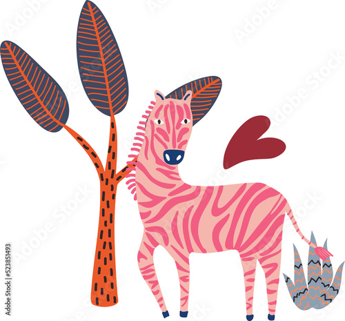 Cute safari wild animal  illustration  african animals  kids  children clipart 