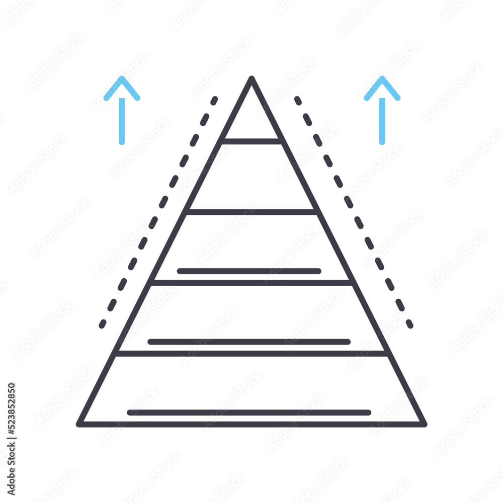 pyramid line icon, outline symbol, vector illustration, concept sign
