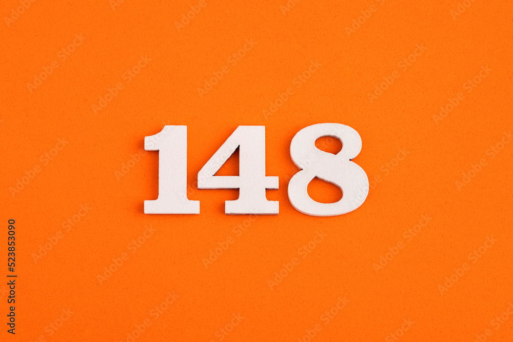Number 148 - On orange foam rubber background Number 148 - On orange foam rubber background