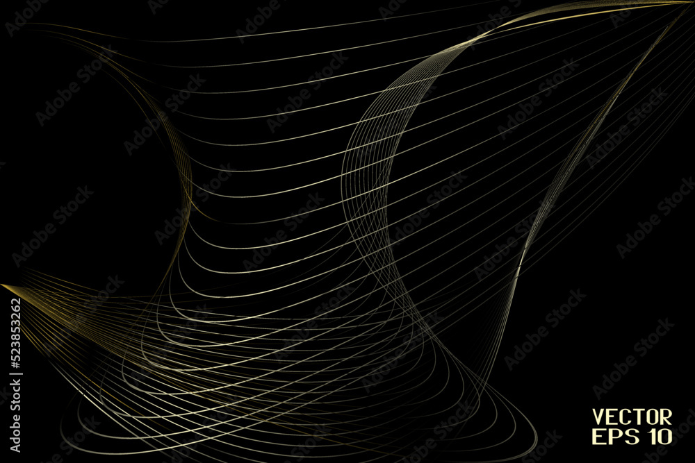 Naklejka premium Abstract Beige Pattern with Waves. Brown Striped Linear Texture. Vector. 3D Illustration