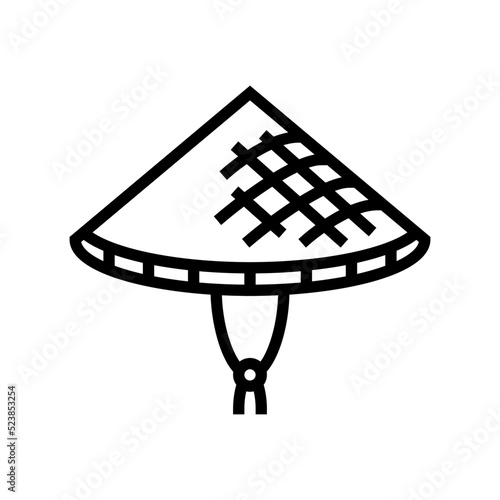 conical hat cap line icon vector illustration