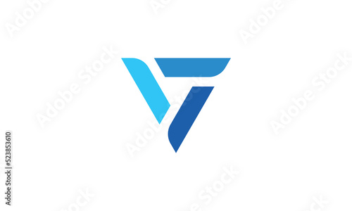 Letter V Logo Design - Modern Blue Geometric Triangle Symbol