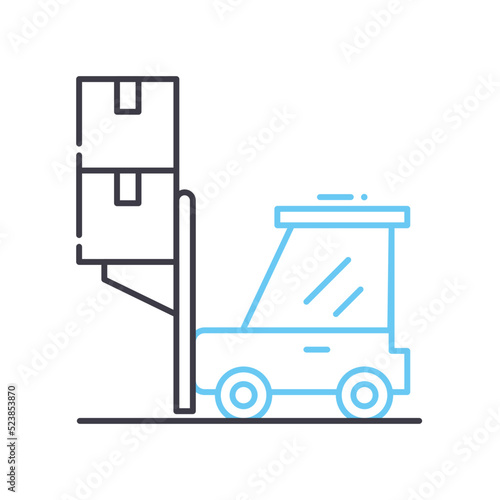 forklift line icon, outline symbol, vector illustration, concept sign