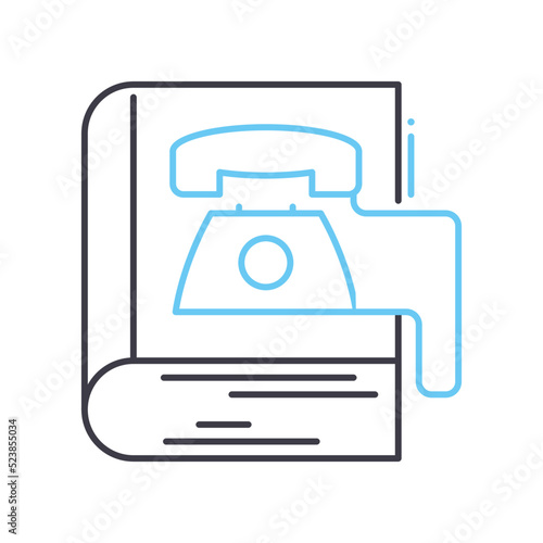 phonebook line icon, outline symbol, vector illustration, concept sign