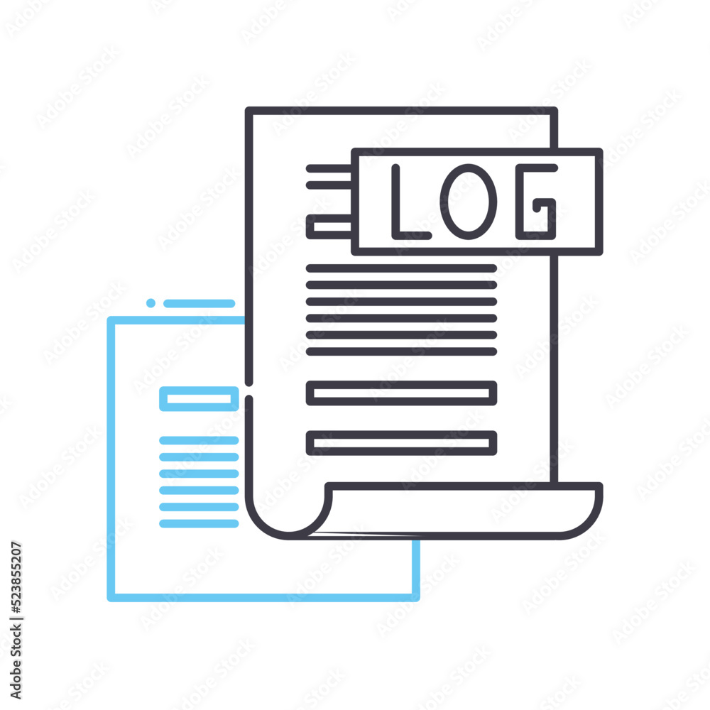 log file line icon, outline symbol, vector illustration, concept sign log file line icon, outline symbol, vector illustration, concept sign
