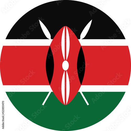 Circle flag vector of Kenya. photo