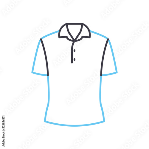 white collar shirt line icon, outline symbol, vector illustration, concept sign