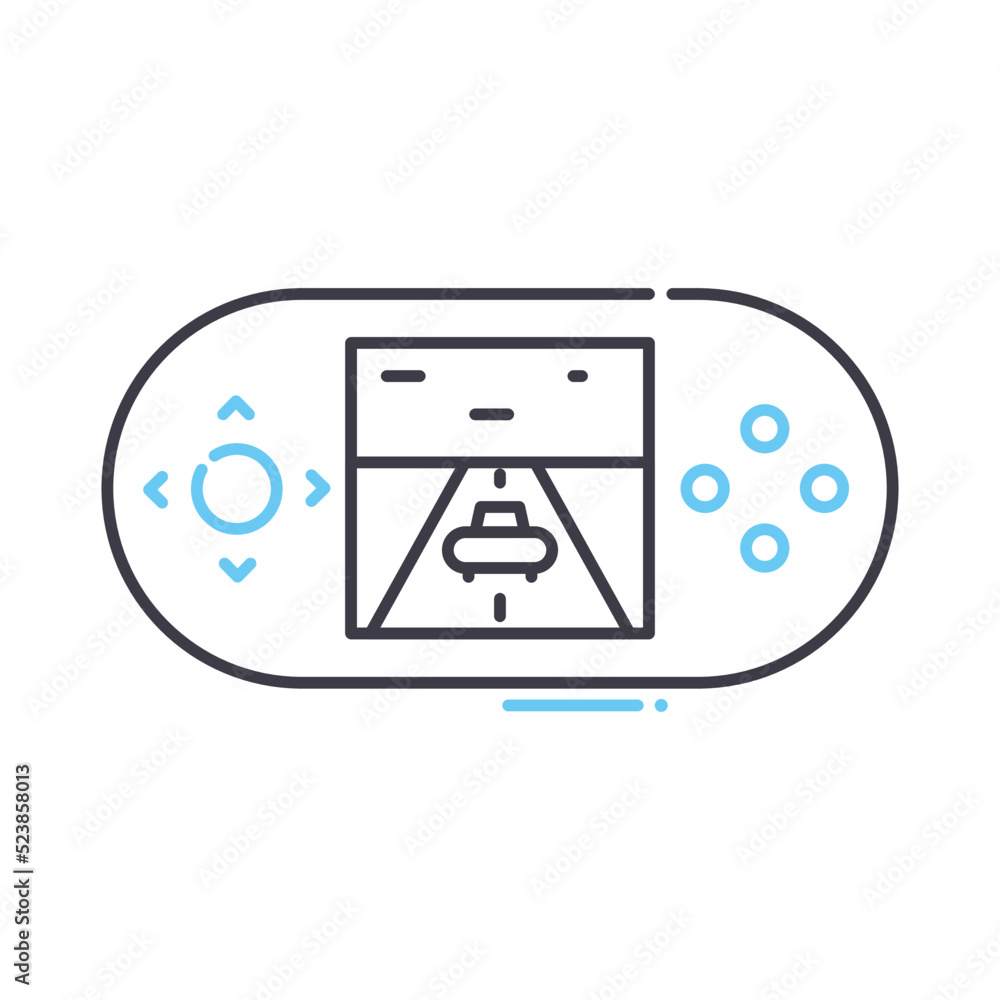 portable device line icon, outline symbol, vector illustration, concept sign portable device line icon, outline symbol, vector illustration, concept sign
