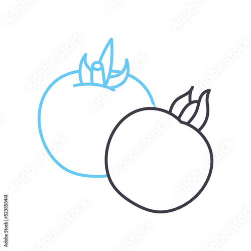 tomatos line icon, outline symbol, vector illustration, concept sign