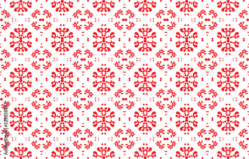 red floral ornament on a white background for embroidery