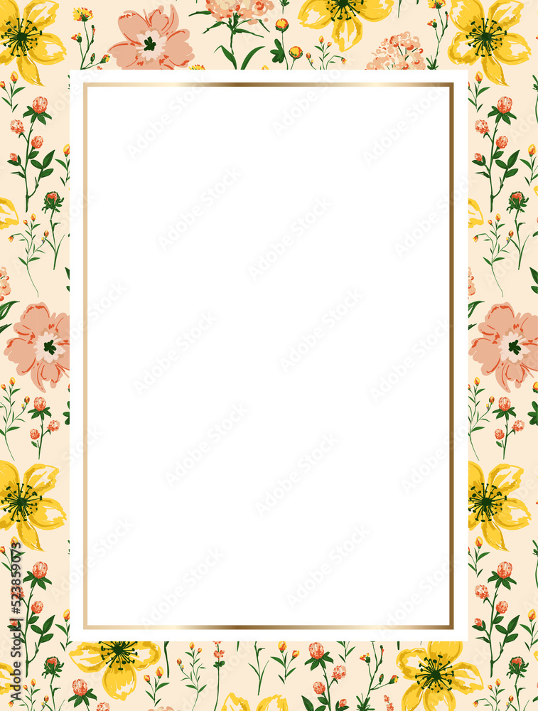Fototapeta premium Floral Frame of blooming Flower
