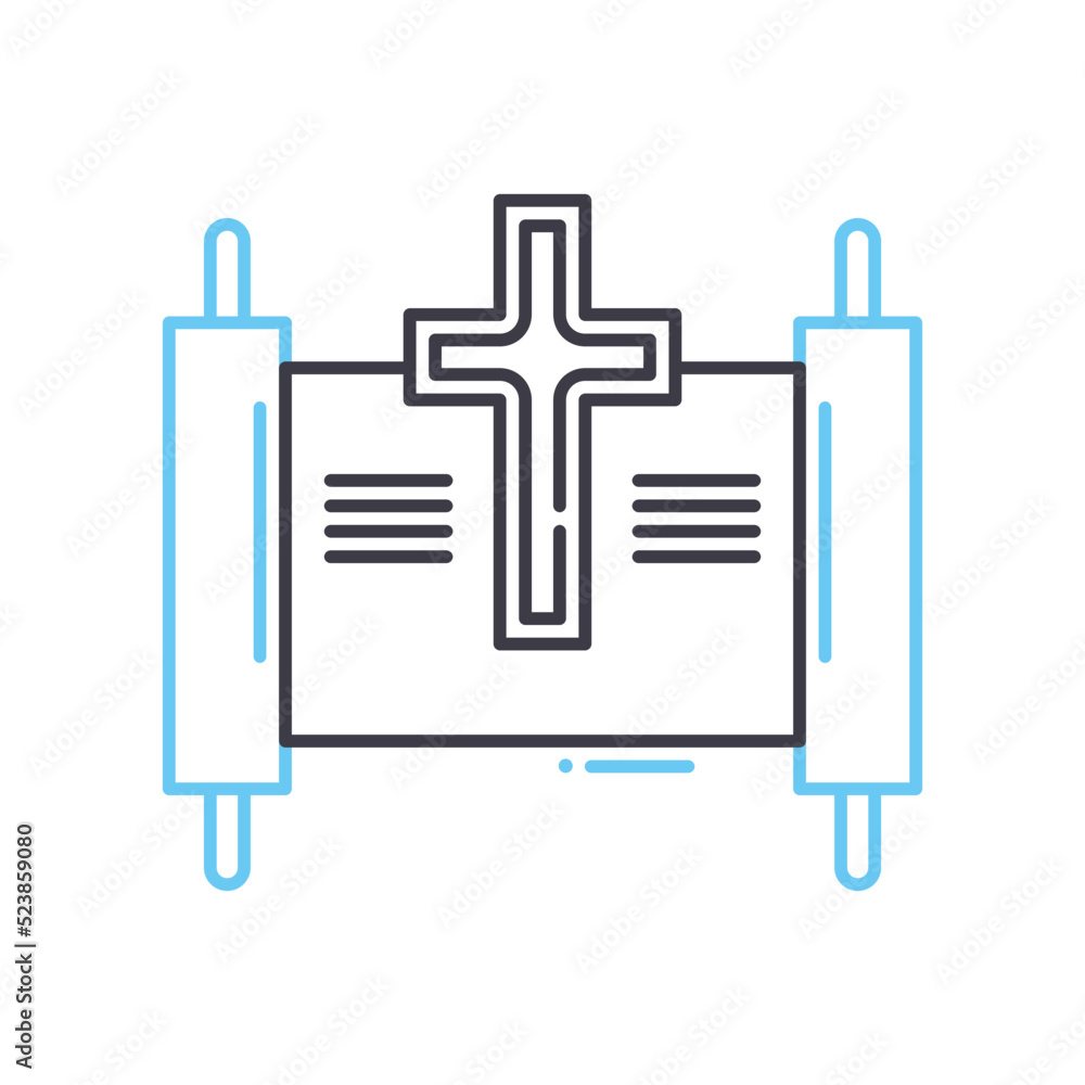 holy book line icon, outline symbol, vector illustration, concept sign holy book line icon, outline symbol, vector illustration, concept sign