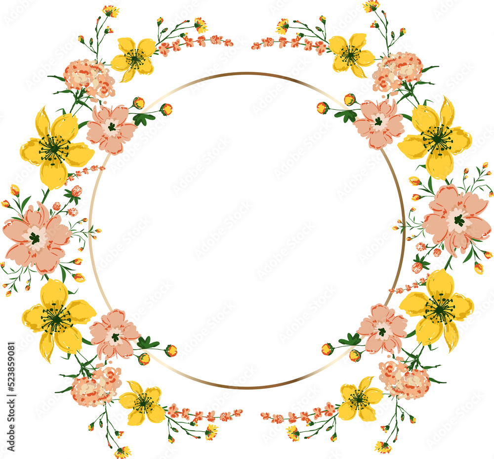 Floral Frame of blooming Flower Floral Frame of blooming Flower