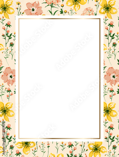 Floral Frame of blooming Flower