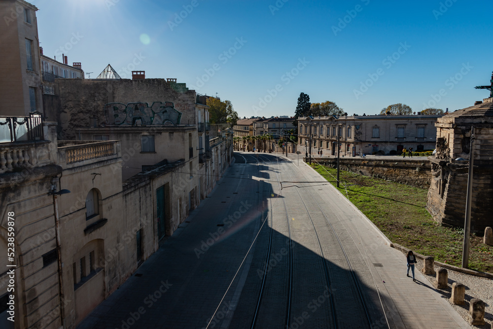 old buildings in europe french riviera with clear sky and street