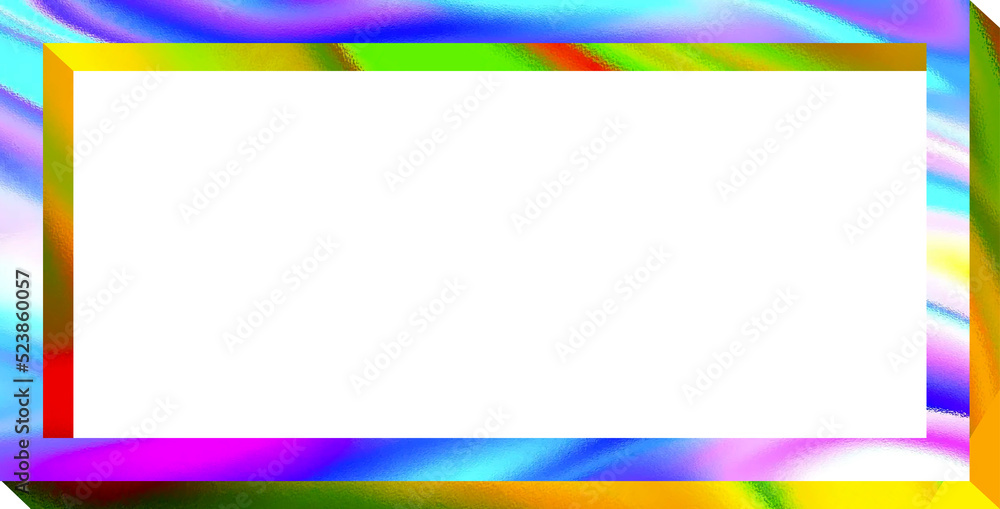 Square 3d render  Glossy holographic geometric shapes