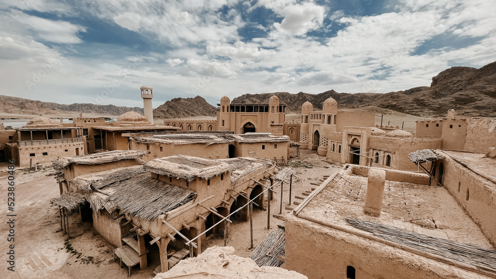 old buildings in an ancient city in the desert in summer