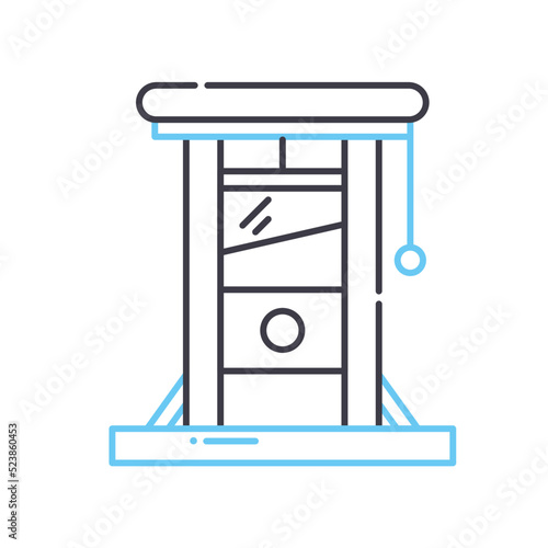 guillotine line icon, outline symbol, vector illustration, concept sign
