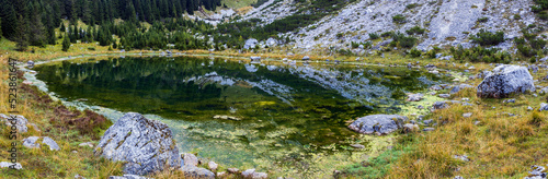 Lake of Duplje near Krn Lake in Julian Alps Slovenia