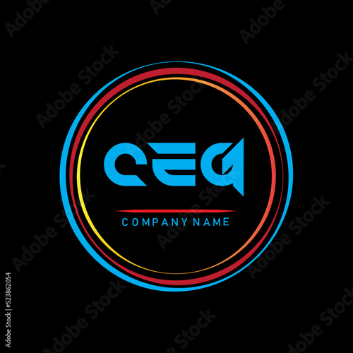 CEG simple logo for company,CEG t-shairt logo design,CEG letter logo design on BLACK background,CEG creative  letter logo design,CEG letter logo design monogram icon vector photo