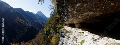Breathtaking Hiking Trail Footpath from The Small Perinik Waterfall in Vrata Valley to Mojstrana Town, Triglav National Park Slovenia