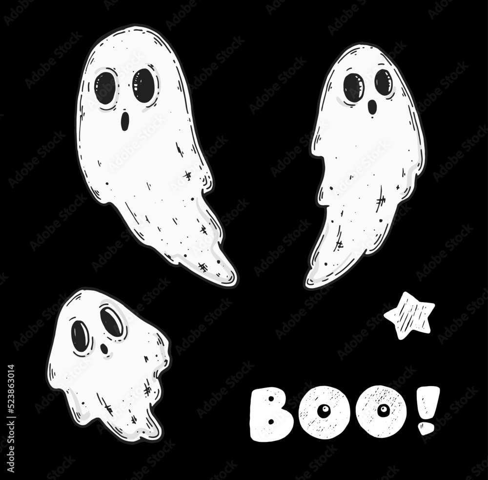 Ghost Doodle 5 Stock Illustration - Download Image Now - Ghost