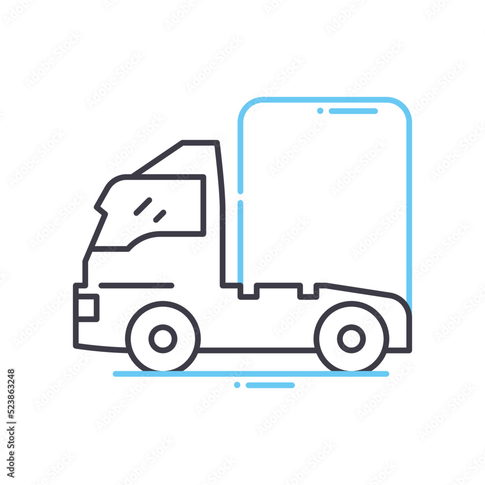 truck line icon, outline symbol, vector illustration, concept sign truck line icon, outline symbol, vector illustration, concept sign