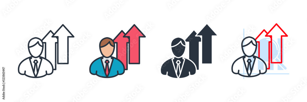 career icon logo vector illustration. people arrow symbol template for graphic and web design collection