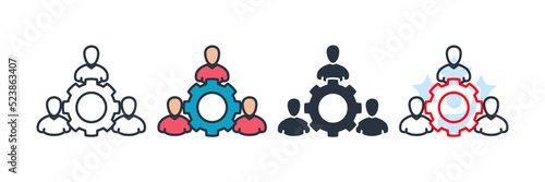 teamwork icon logo vector illustration. Business collaborate symbol template for graphic and web design collection