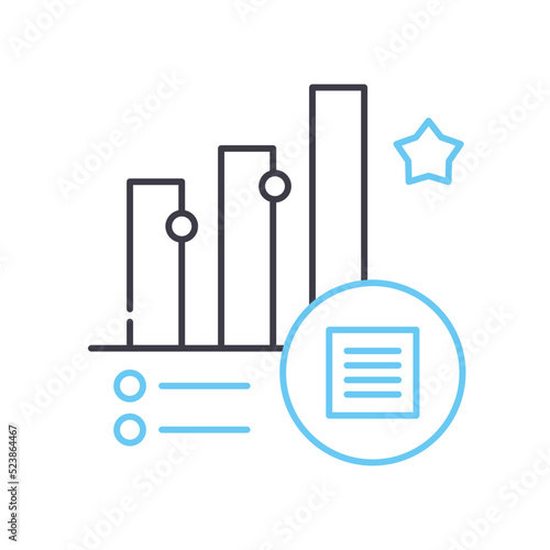 qualitative research line icon, outline symbol, vector illustration, concept sign